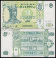 BNB - MOŁDAWIA 20 Lei 2005 # seria D.0035 nr 813236 # P13g # UNC
