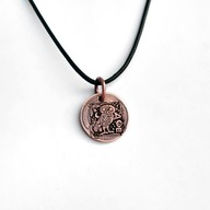 Ateńska sowa - wisior - moneta z miedzi. Ręczne kucie jak w starożytności.