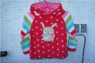 NEXT czerwony polar w groszki z króliczkiem 110