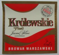 ETYKIETA PIWO JASNE PEŁNE KRÓLEWSKIE BROWAR WARSZAWA
