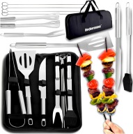 AKCESORIA DO GRILLA 9W1 STAL NIERDZEWNA ŁOPATKA NÓŻ SZCZYPCE SZPIKULCE ETUI