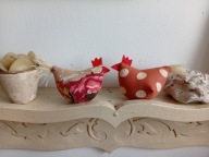 ZABAWNE KURY KURKI Z MATERIAŁU- komplet 2 sztuki