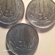1 ZŁOTYCH, 1983, 1984, 1985 r. ,PIĘKNE 3 MONETY.