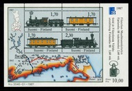 Finlandia / Mini arkusz 1030-1033 ( Kolejnictwo ) 1987 r. / czysty