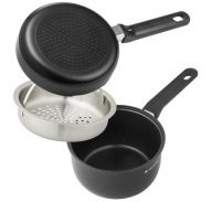 PATELNIA PODWÓJNA NAVARIS 3w1 indukcja 19 cm ceramiczna