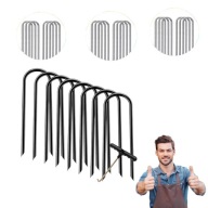 UNIWERSALNE KOTWY STALOWE 8MM ŚLEDZIE DO TRAMPOLINY 6SZT MOCNA