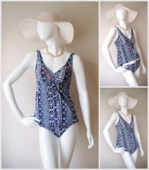 Tankini Bikini 38B M 75 B venice strój kąpielowy kostium printy