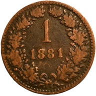Austria. 1 krajcar 1881