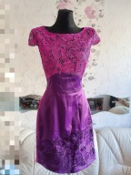 SUKIENKA WIECZOROWA WIZYTOWA FUKSJA FUKSJOWA SEXY