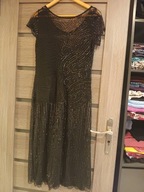 Sukienka elegancka czarna z cekinami vintage s/m