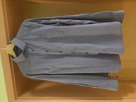 Koszula męska L ARMANI JEANS granat cienki prążek