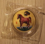 ROK KONIA - CHINY - NUMIZMAT PLATEROWANY KOLOR - ORYGINALNA FOLIA