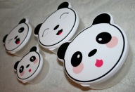 LUNCHBOX POJEMNIKI ŚNIADANIOWE PANDA DO SZKOŁY DO PRACY KOMPLET 4 SZTUKI