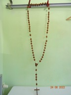 Wielki różaniec pamiątka LOURDES drewno 170cm KRZYŻ