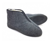 KAPCIE NA NOGI REUMATYCZNE WEŁNA PANTOFLE MĘSKIE FILCOWE LACZKI Domowe 45