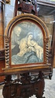 Stary Piękny Obraz Duży - RAMA Rzeźbiona