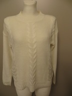 Sweter damski XS kremowy warkocze Cropp