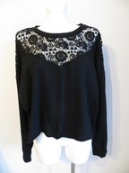 Bluza Stradivarius z koronką rozmiar M czarny Oversize