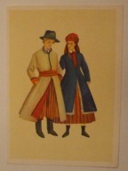 ŁOWICZ. Zimowy strój ludowy księżaków z okolic Łowicza, 1970 rok