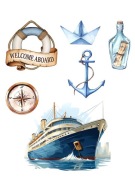 Wydruk tort masa cukrowa WYDRUK CUKROWY STATKI ŁODZIE ROCZEK