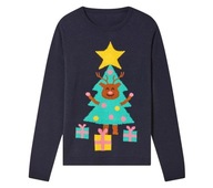 HIP & HOPPS świąteczny SWETER gra i świeci LED choinka NOWY 134/140