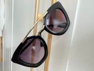 OKULARY DAMSKIE przeciwsłoneczne czarne ze złotym