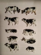 HO figurki krowy na makietę dioramę malowane 10 sztuk