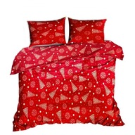 pościel bawełna lux 160x200 +2x70x80 +2x40x40 zamek B 560-2 choinki złote c