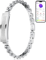 Inteligentna srebrna bransoletka fitness tracker wodoszczelna Smartband