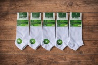 Stopki bambusowe męskie 5szt białe 43-46 oddychające antybakteryjne komfort