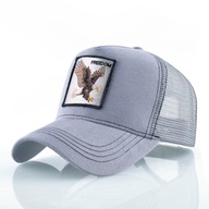 Czapka z daszkiem TRUCKER Szara „FREEDOM” | Orzeł | Regulowana | Unisex