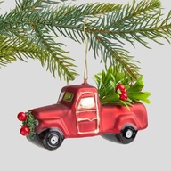 Bombka samochodzik auto czerwone szklana samochód na prezent świąteczny