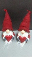 2 x Mikołaje Mikołaj z sercem ozdoby świąteczne