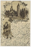 F57 Gruss aus dem Riesengebirge Pfarrei Wang Bierutowice Kirche 1903 Litogr