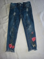 Denim&Co. __haftowane spodnie jeansy__ 110/116