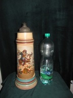 Stary-Malowany kufel dzban 41cm ok,1880r-XXL-