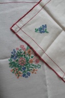 591a BIEŻNIK LNIANY NA ŁAWĘ + SERWETKA - KOMPLET LEN 56 X116 + 34 X 34 cm