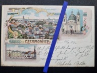 CZERNIOWCE CZERNOWITZ 1899 Widok Rynek Katedra Litografia