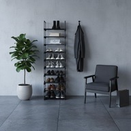 Półka na buty stojak regał szafka wolnostojąca 10 poziomów czarna 174x45x30