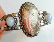 Bransoletka Piryt w Rodochrozyt Otwarta