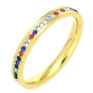 83614 Pierścionek złota stal chirurgiczna średnica 20 mm cyrkonie