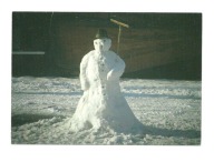 Pocztówka - Holenderski śniegowy bałwanek / Zima