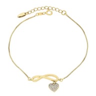 83734 BRANSOLETKA 18K POZŁACANA 18+3 CM elegancka z cyrkoniami