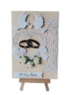 Kartki Pamiątka Ślub Gołębie Obrączka B6 Krem – Biel