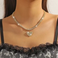NASZYJNIK SERCE VINTAGE NA SZCZĘŚCIA SERCE HEART cyrkonia SERDUSZKIEM