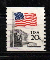 Znaczek 20c Flaga Budynek Sądu Najwyższego 1983r.USA