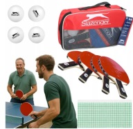 Zestaw do tenisa stołowego ping-ponga 4x rakietka 4x piłka siatka Slazenger