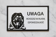 Tabliczka uwaga pies Owczarek kaukaski Srebrna, złota duży wybór wzorów