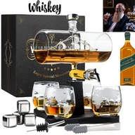 Zestaw Karafka do Whisky 1100ml + 4 Szklanki + Kamienie – IDEALNY PREZENT