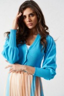 Krótki kardigan z bufiastym rękawem rozmiar UNI